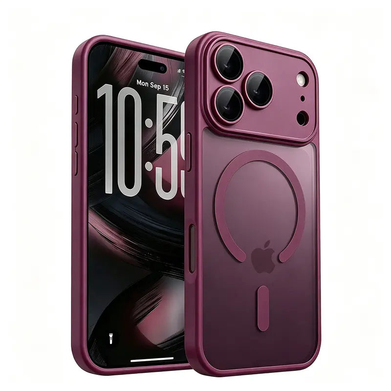 Luxury Matte Translucent Phone Cases Compatible with Iphone 18 Pro Max 17 Pro Max 15 16 Pro Max 18Promax Case Shockproof Armor Design Magnetic Wireless Charging Full Camera Lens Protection Soft Bumper Men Women 18Pro Phone Cover