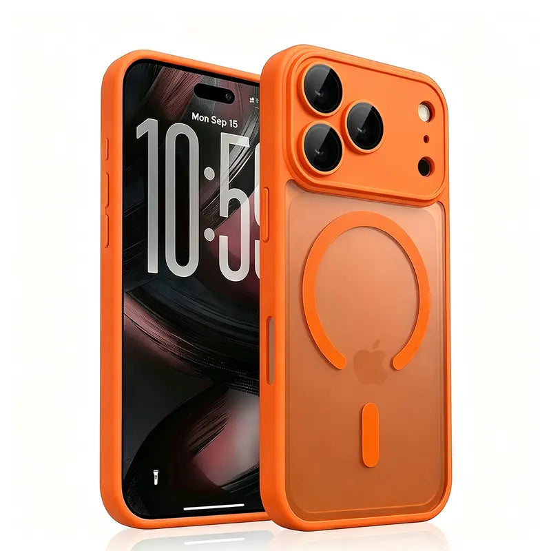 Luxury Matte Translucent Phone Cases Compatible with Iphone 18 Pro Max 17 Pro Max 15 16 Pro Max 18Promax Case Shockproof Armor Design Magnetic Wireless Charging Full Camera Lens Protection Soft Bumper Men Women 18Pro Phone Cover