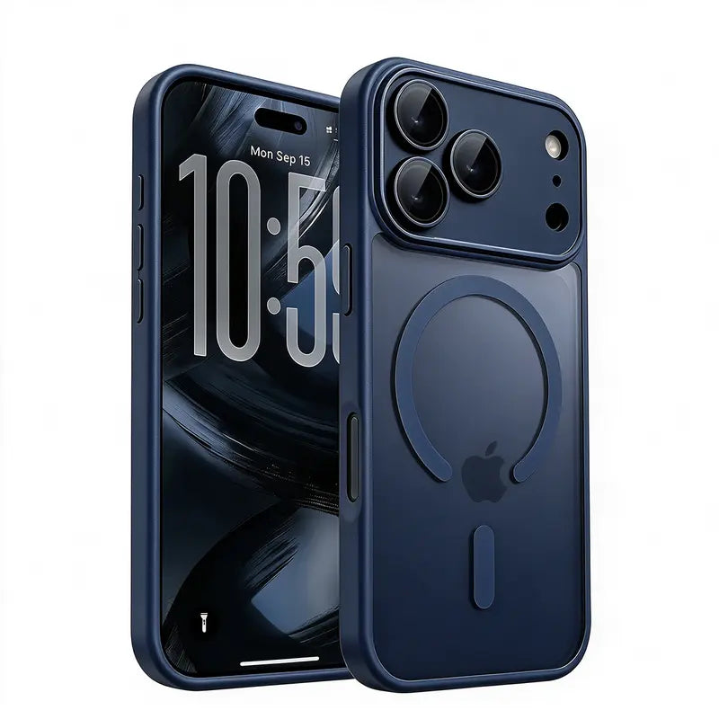 Luxury Matte Translucent Phone Cases Compatible with Iphone 18 Pro Max 17 Pro Max 15 16 Pro Max 18Promax Case Shockproof Armor Design Magnetic Wireless Charging Full Camera Lens Protection Soft Bumper Men Women 18Pro Phone Cover