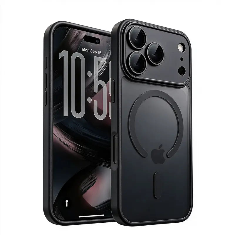 Luxury Matte Translucent Phone Cases Compatible with Iphone 18 Pro Max 17 Pro Max 15 16 Pro Max 18Promax Case Shockproof Armor Design Magnetic Wireless Charging Full Camera Lens Protection Soft Bumper Men Women 18Pro Phone Cover